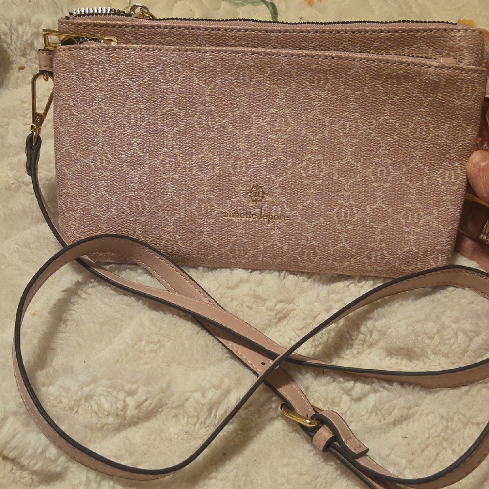 NWT Nanette Lepore Blush Crossbody Bag with Gold Accents